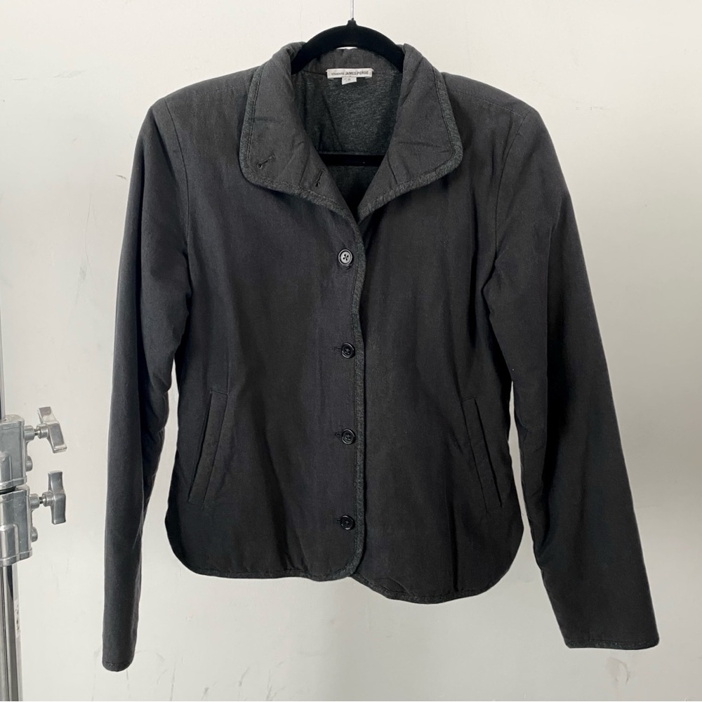 James Perse standard women's charcoal gray brushed cotton jacket sz 2 / medium